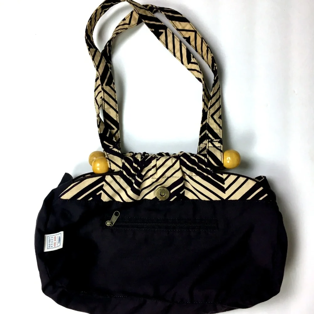 Old Navy Brown/Cream Geometric Fabric Purse